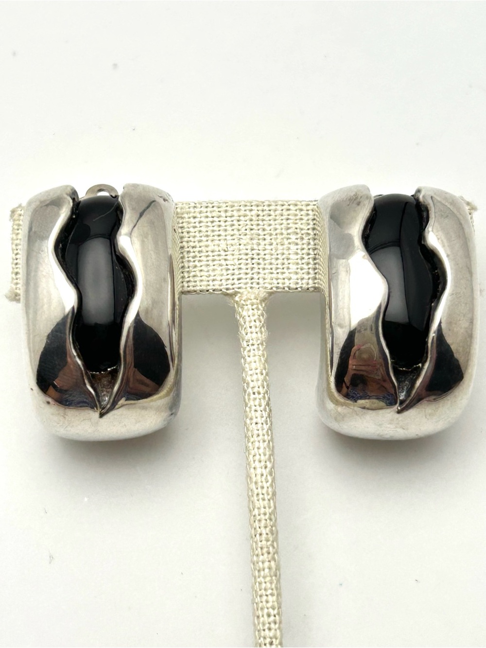Simon Sebbag SSD Sterling Silver and Black Onyx Earrings